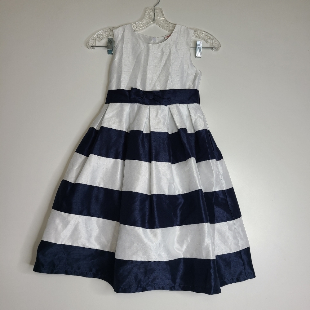 New year eve Christmas Dress Girls Blue and White Sz 8